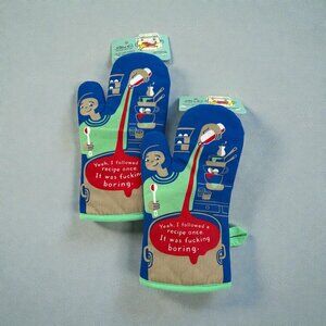 BLUE Q I Followed a Recipe Once Oven Mitts Set NEW NWT